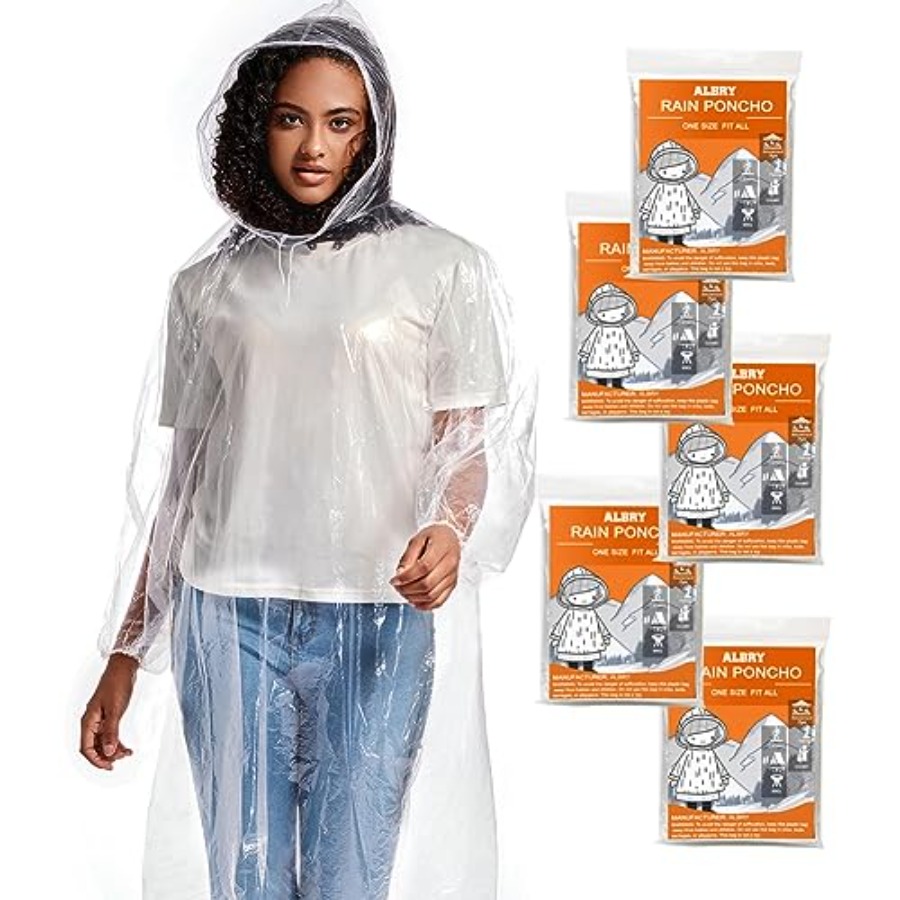 Emergency Poncho Rain - Disposable Rain Ponchos for Adults with