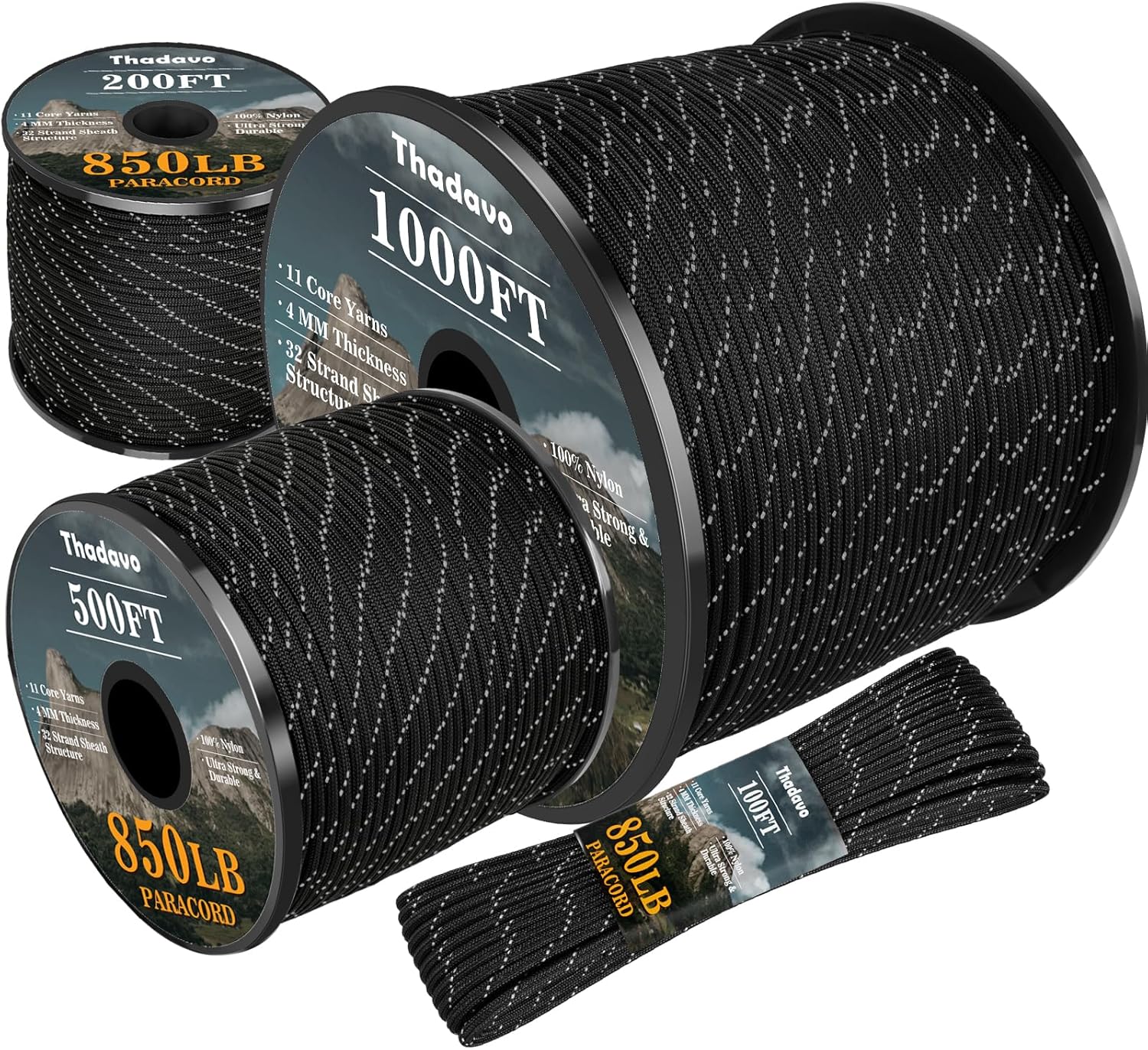 850lb Reflective Paracord Rope - Para Cord 1000Ft reseña y precio