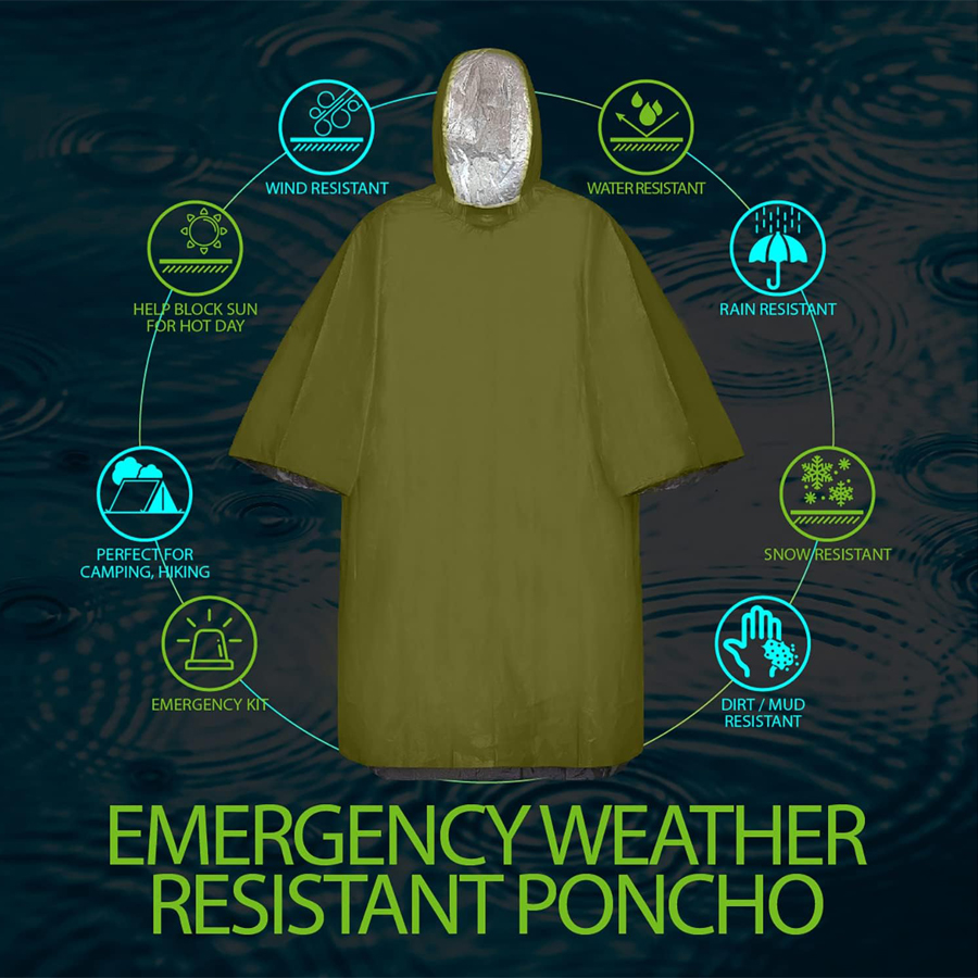 3/5-Pack Emergency Poncho Set  - Emergency Poncho Rain reseña y precio