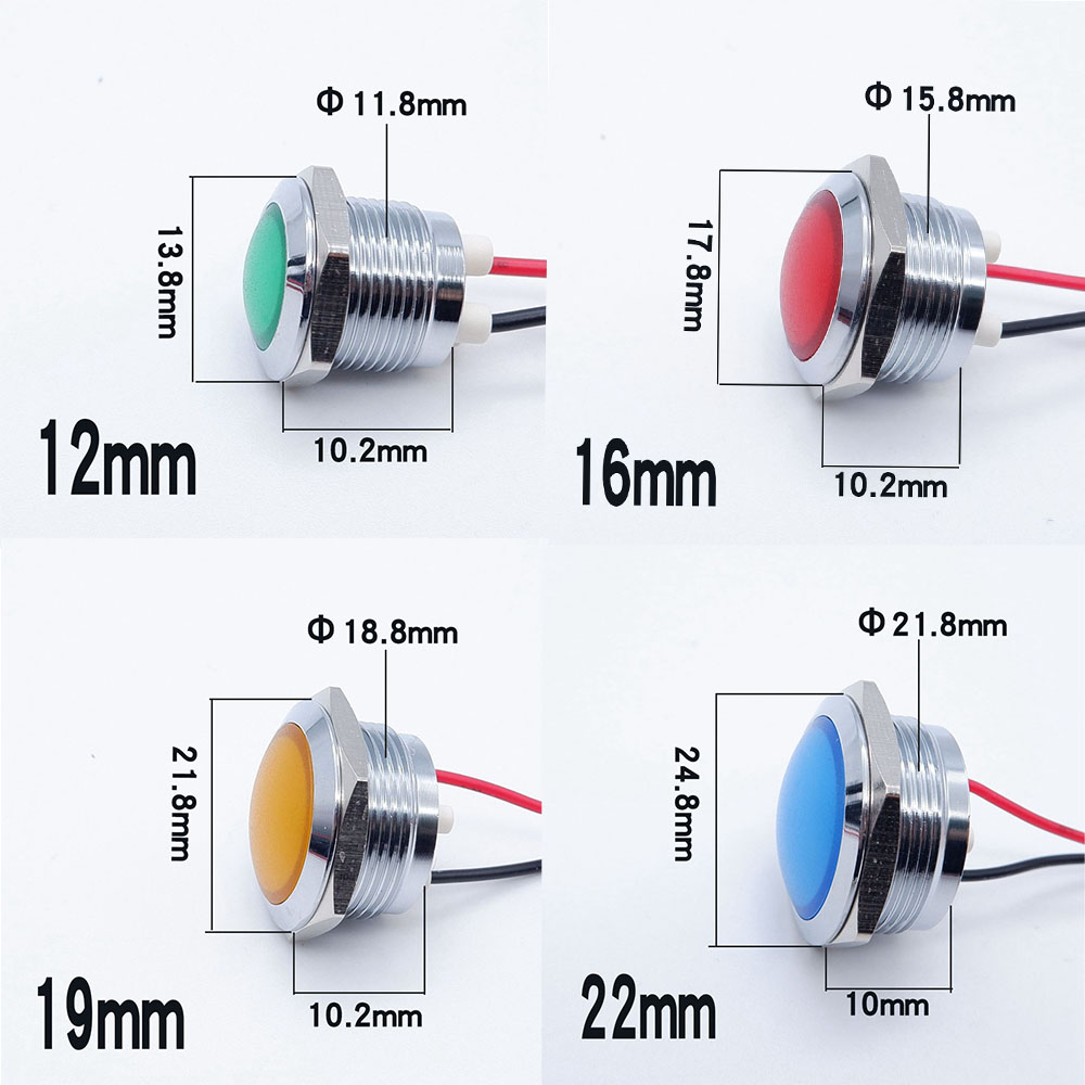 10pcs 12/16/19/22mm Metal LED  - Signal Panel Orange reseña y precio