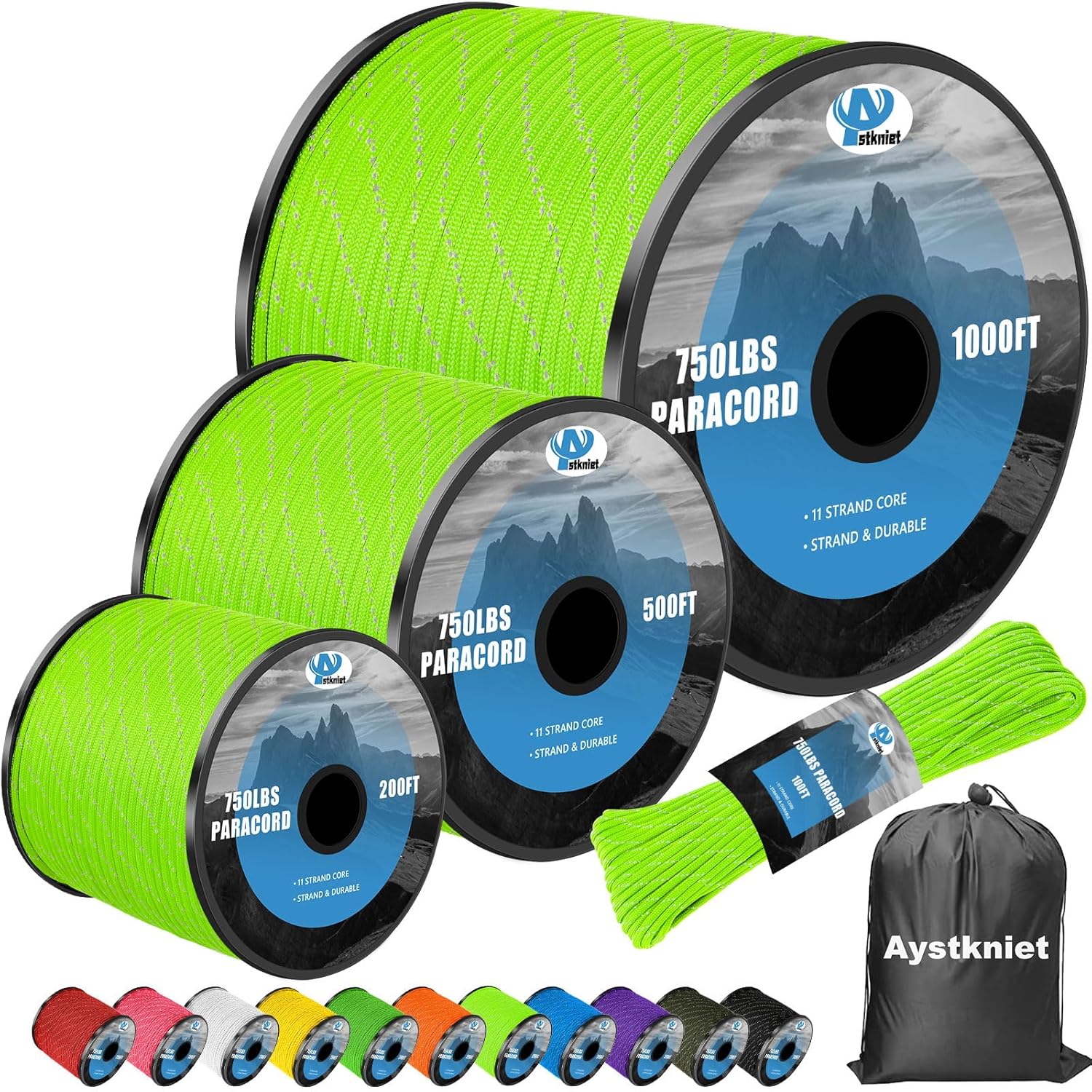 750lb Reflective Paracord Rope - Para Cord 1000Ft reseña y precio
