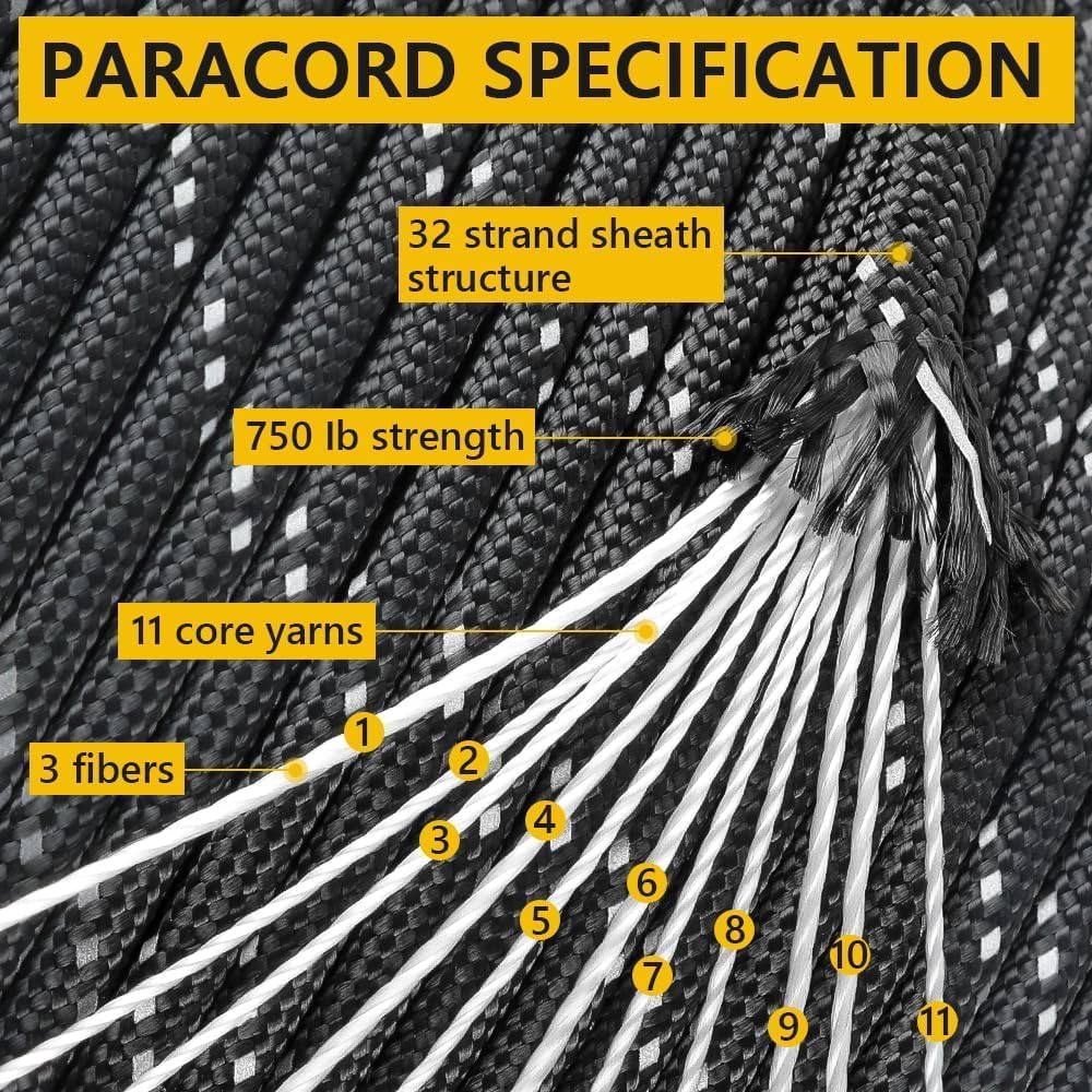 750lb Reflective Paracord Rope - Para Cord 1000Ft reseña y precio