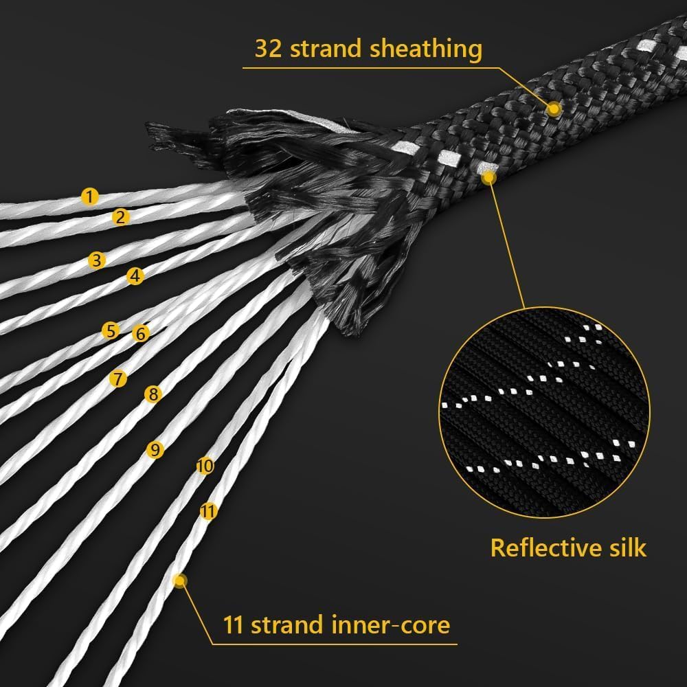 750lb Reflective Paracord Rope - Para Cord 1000Ft reseña y precio