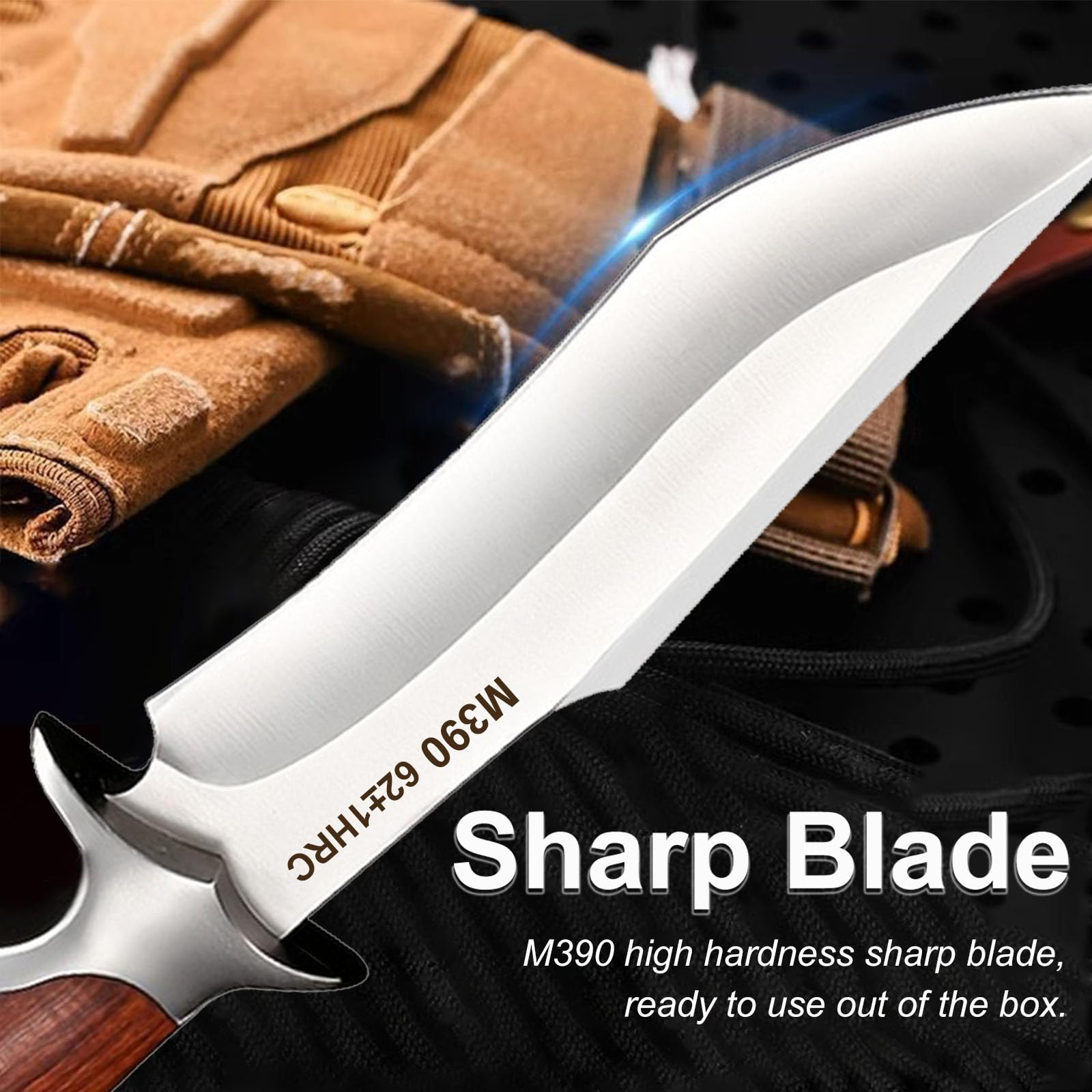 Outdoor Pocket knife M390 stee - Bushcraft Knife Fixed reseña y precio