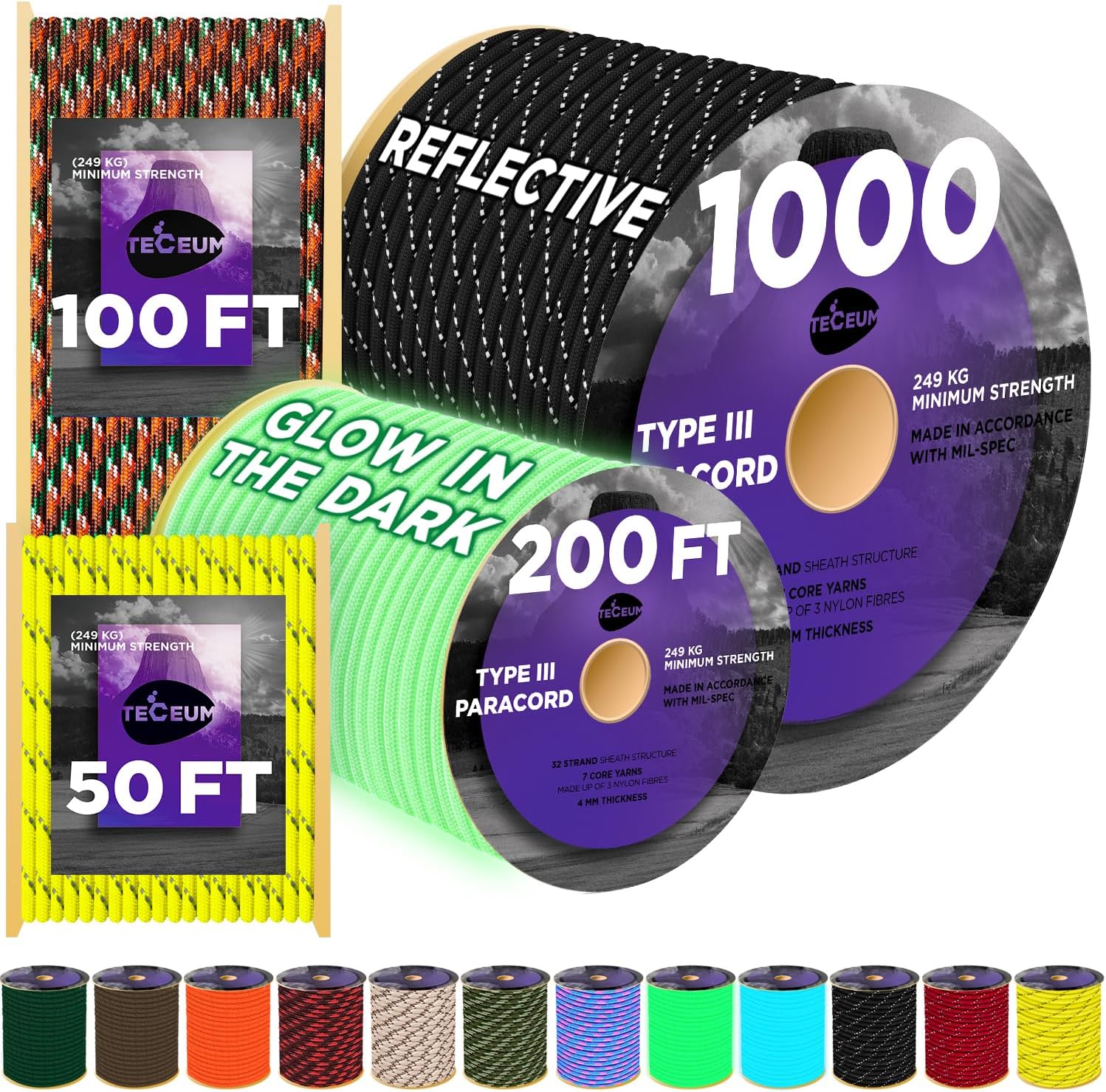 Reflective Paracord Rope 1000f - Para Cord 1000Ft reseña y precio