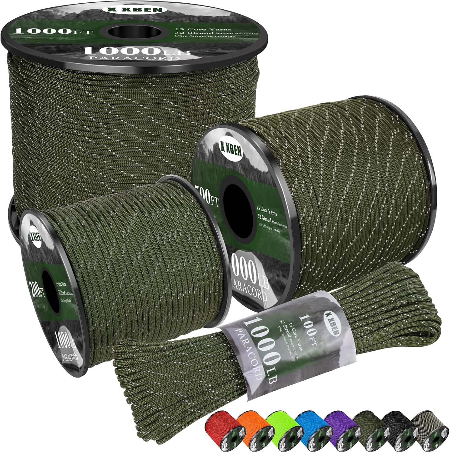 1000lb Reflective Paracord 4mm - Para Cord 1000Ft reseña y precio