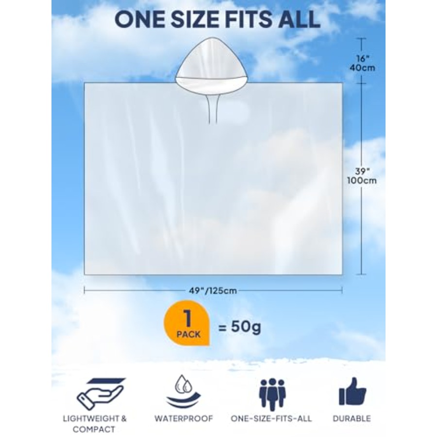 ANYOO Disposable Rain Poncho f - Emergency Poncho Rain reseña y precio