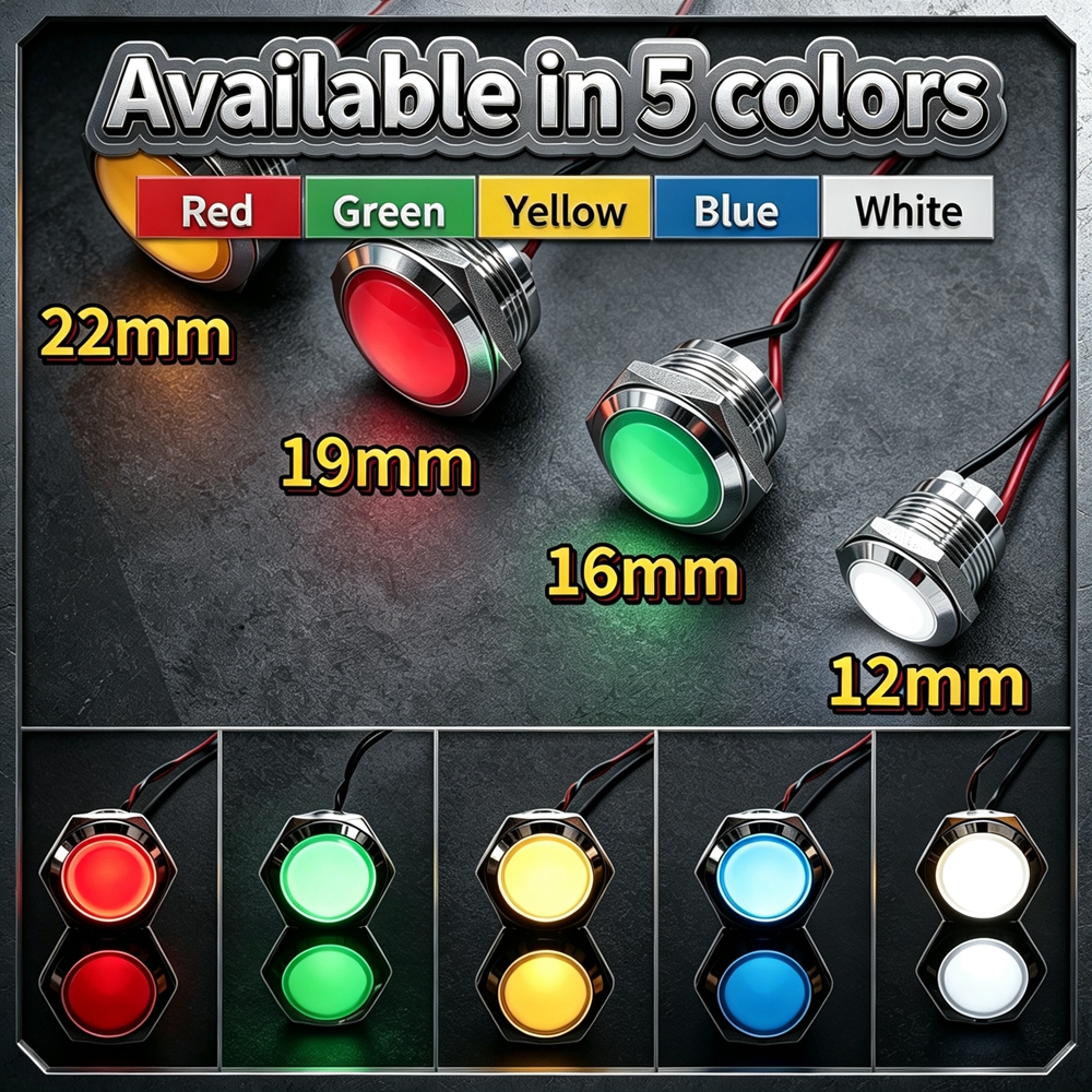 12mm 16mm 19mm 22mm Metal LED  - Signal Panel Orange reseña y precio
