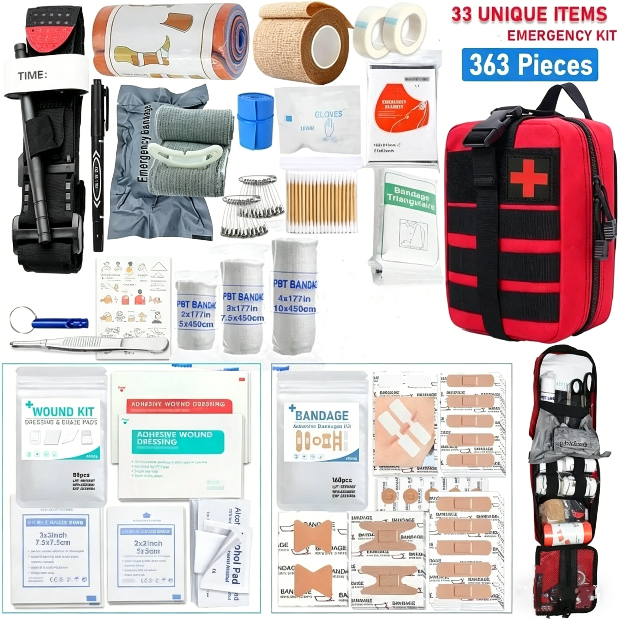 363pcs First Aid Kit Bag All P - Bivy Bag Emergency reseña y precio