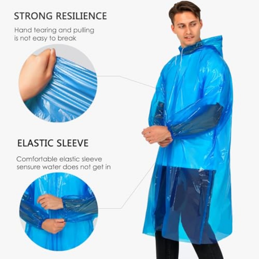 Disposable Rain Ponchos for Ad - Emergency Poncho Rain reseña y precio