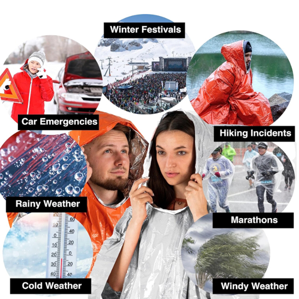 Portable Outdoor Emergency Rai - Emergency Poncho Rain reseña y precio