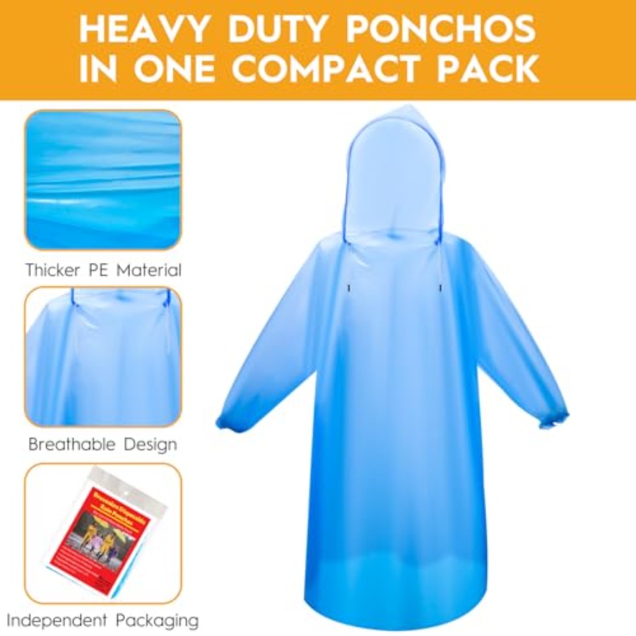 and and Disposable Rain Poncho - Emergency Poncho Rain reseña y precio