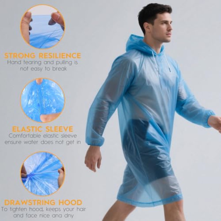 and and Disposable Rain Poncho - Emergency Poncho Rain reseña y precio