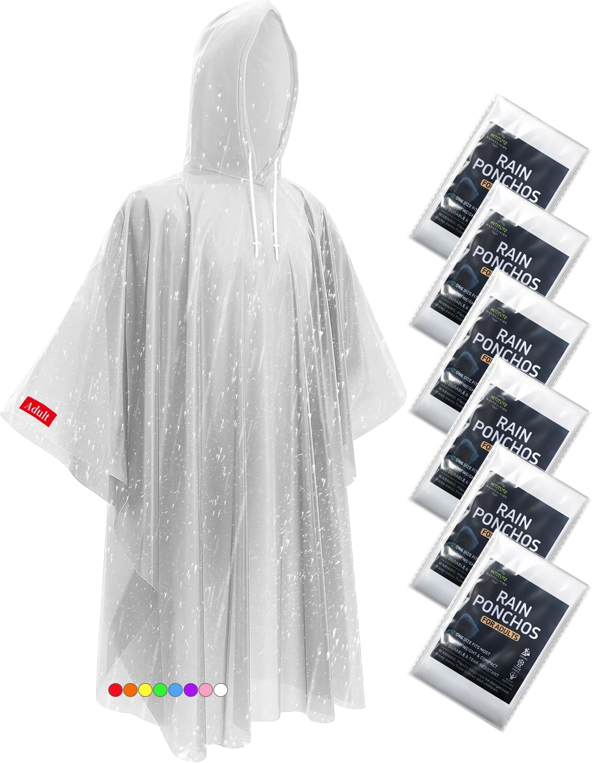 Extra Long Rain Ponchos for Ad - Emergency Poncho Rain reseña y precio