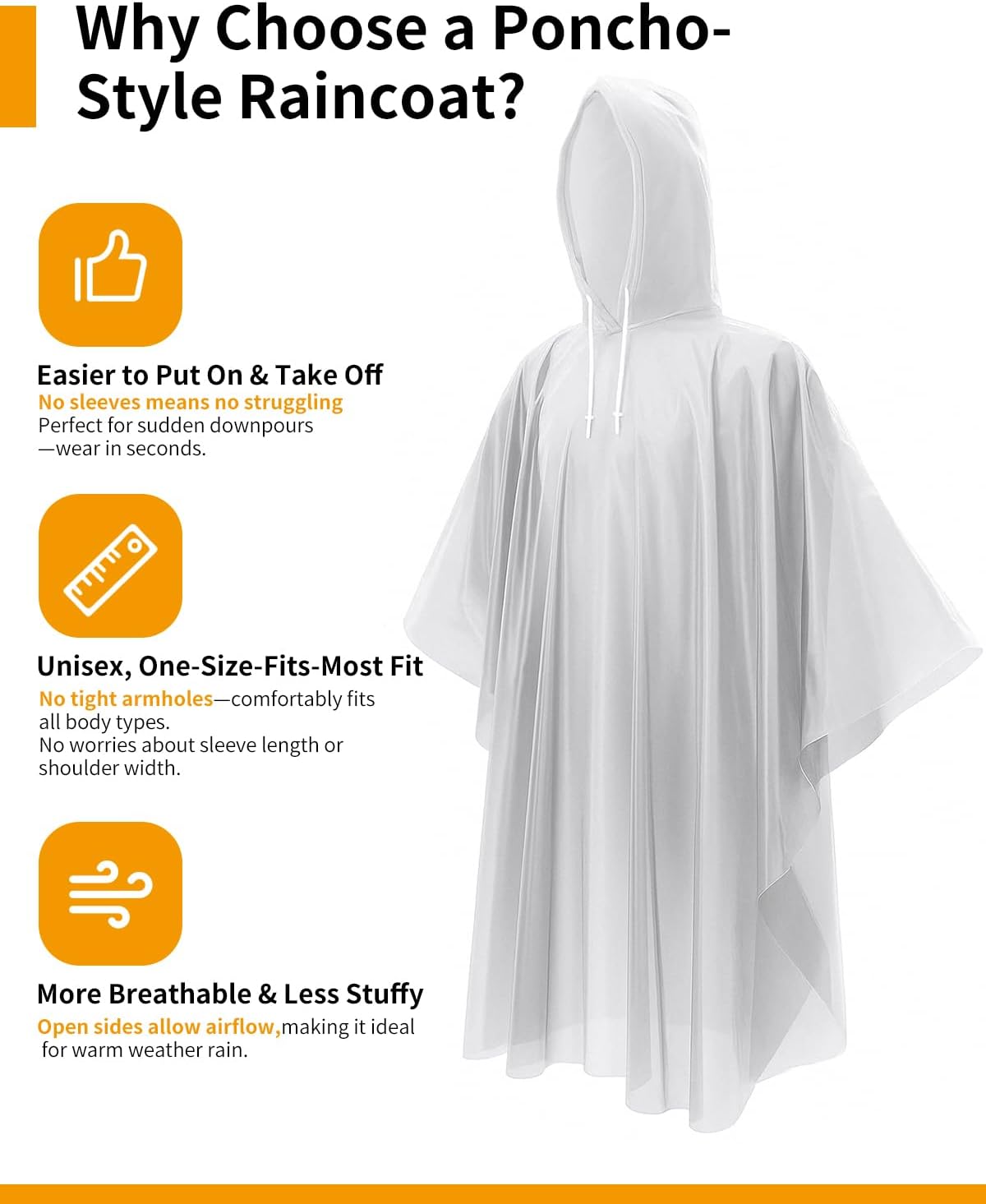 Extra Long Rain Ponchos for Ad - Emergency Poncho Rain reseña y precio
