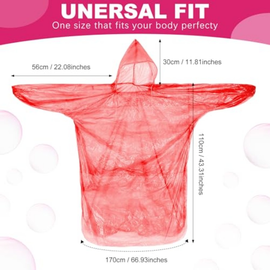 Handepo 100 Pack of Adult Rain - Emergency Poncho Rain reseña y precio