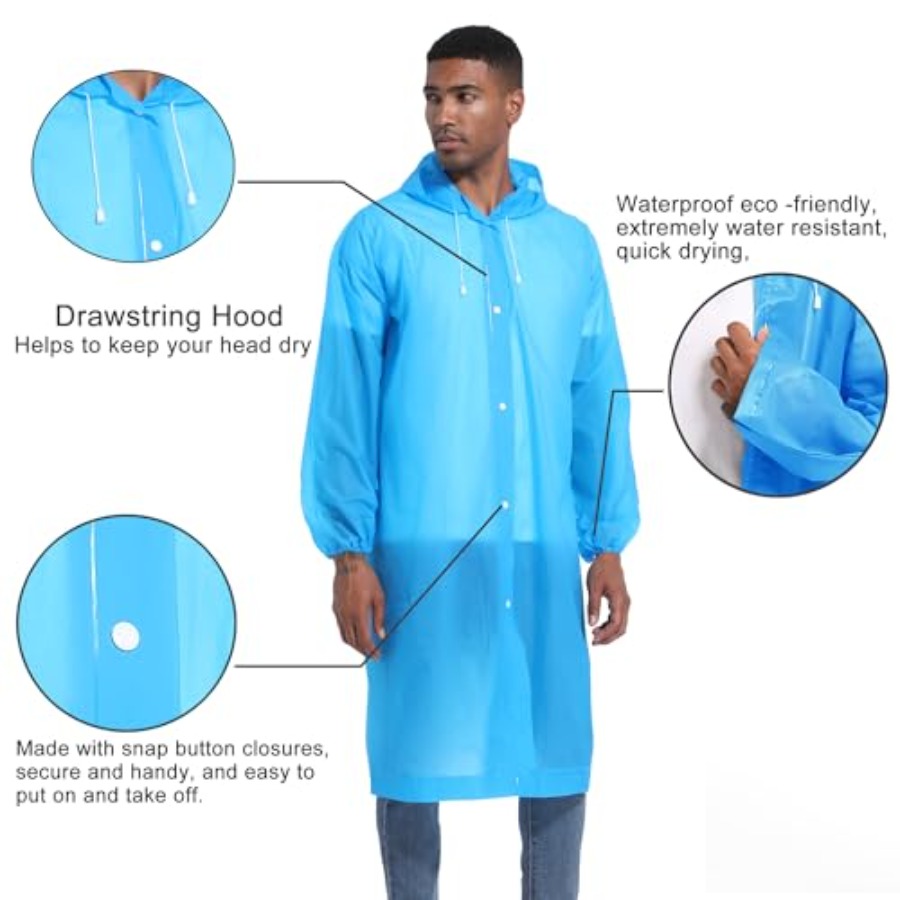 Rain Ponchos for Adults Rainco - Emergency Poncho Rain reseña y precio