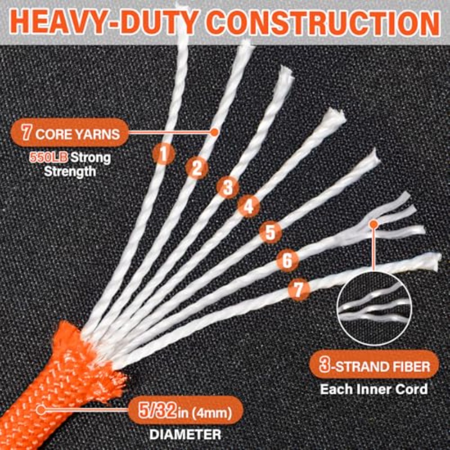 Heavy Duty 1000ft 5/32 4MM 7-S - Para Cord 1000Ft reseña y precio
