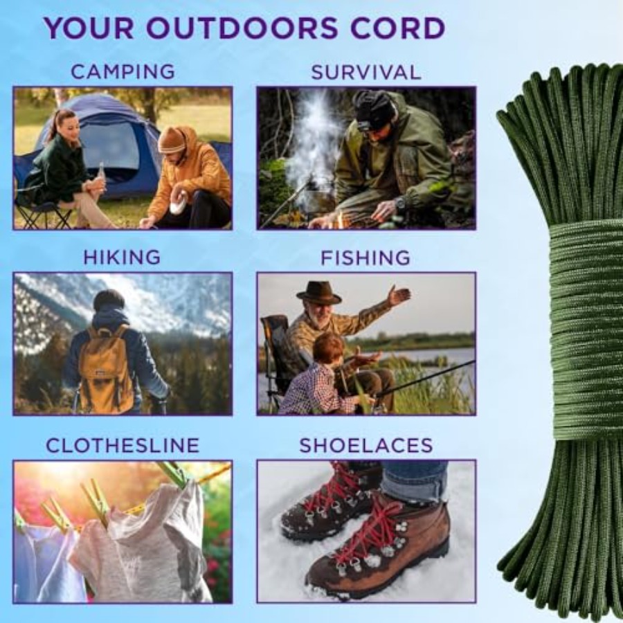 Reflective Paracord Rope 1000  - Para Cord 1000Ft reseña y precio