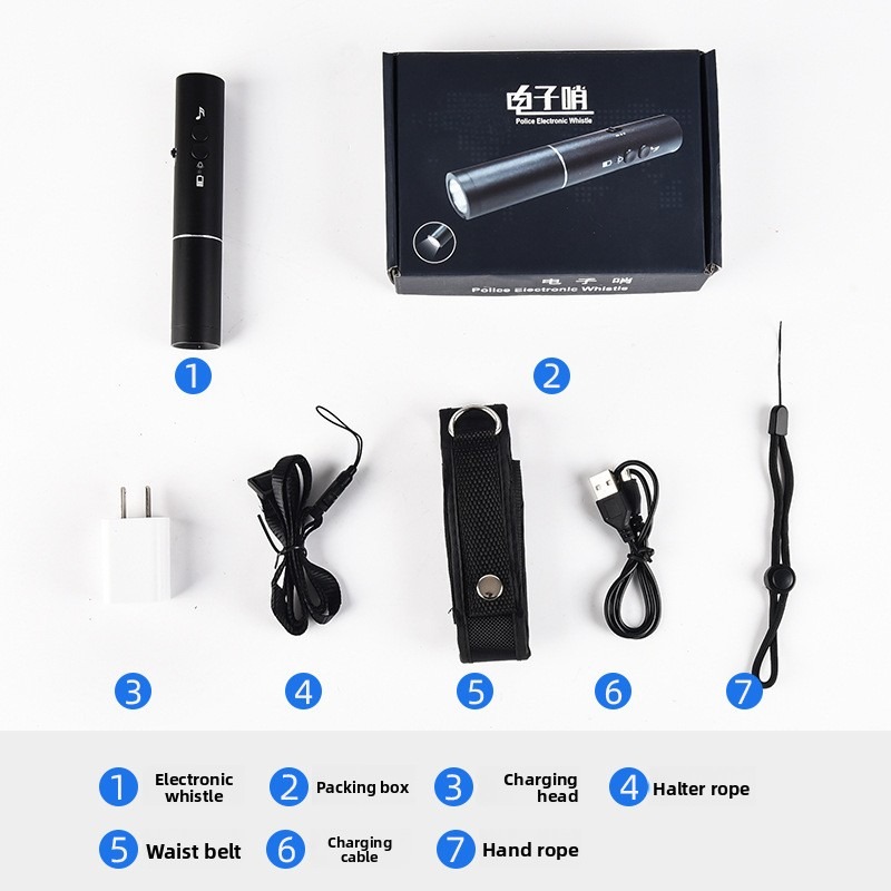New LED Flashlight Electronic  - Emergency Whistle Loud reseña y precio