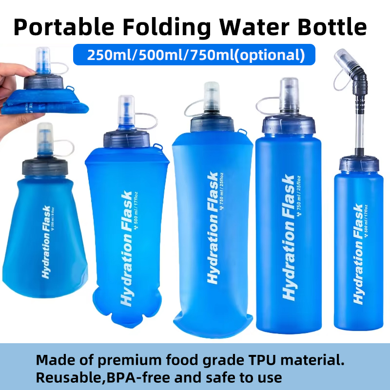 250ml 500ml 750ml Portable Fol - Water Bag Collapsible reseña y precio