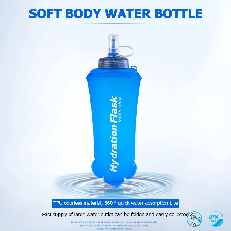 250ml 500ml 750ml Portable Fol - Water Bag Collapsible reseña y precio