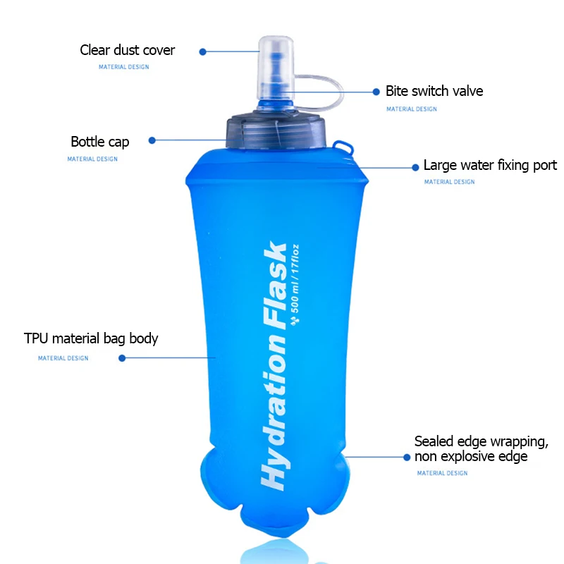 250ml 500ml 750ml Portable Fol - Water Bag Collapsible reseña y precio