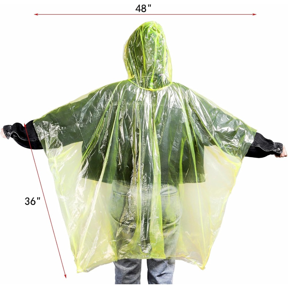 20 Pack Disposable Rain Poncho - Emergency Poncho Rain reseña y precio