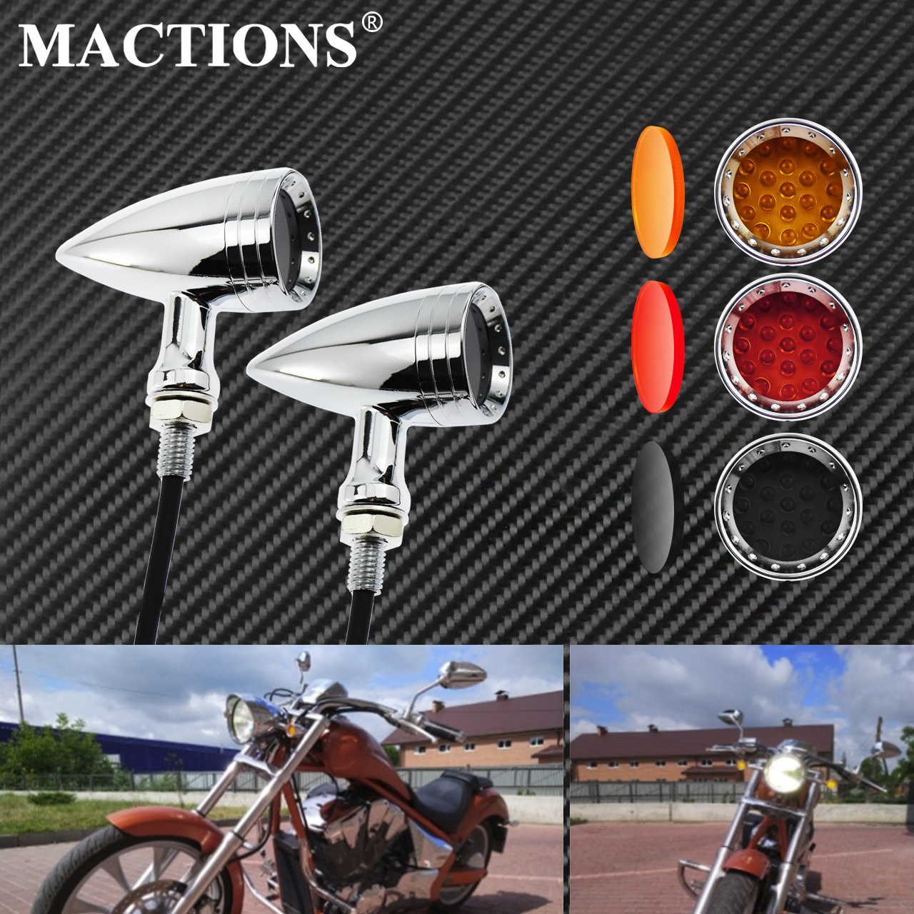 Motorcycle LED Turn Signal Bul - Signal Panel Orange reseña y precio