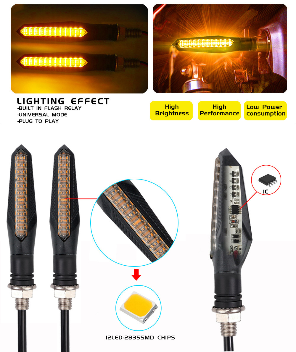 4PCS 12V Motorcycle LED Turn S - Sos Light Strobe reseña y precio