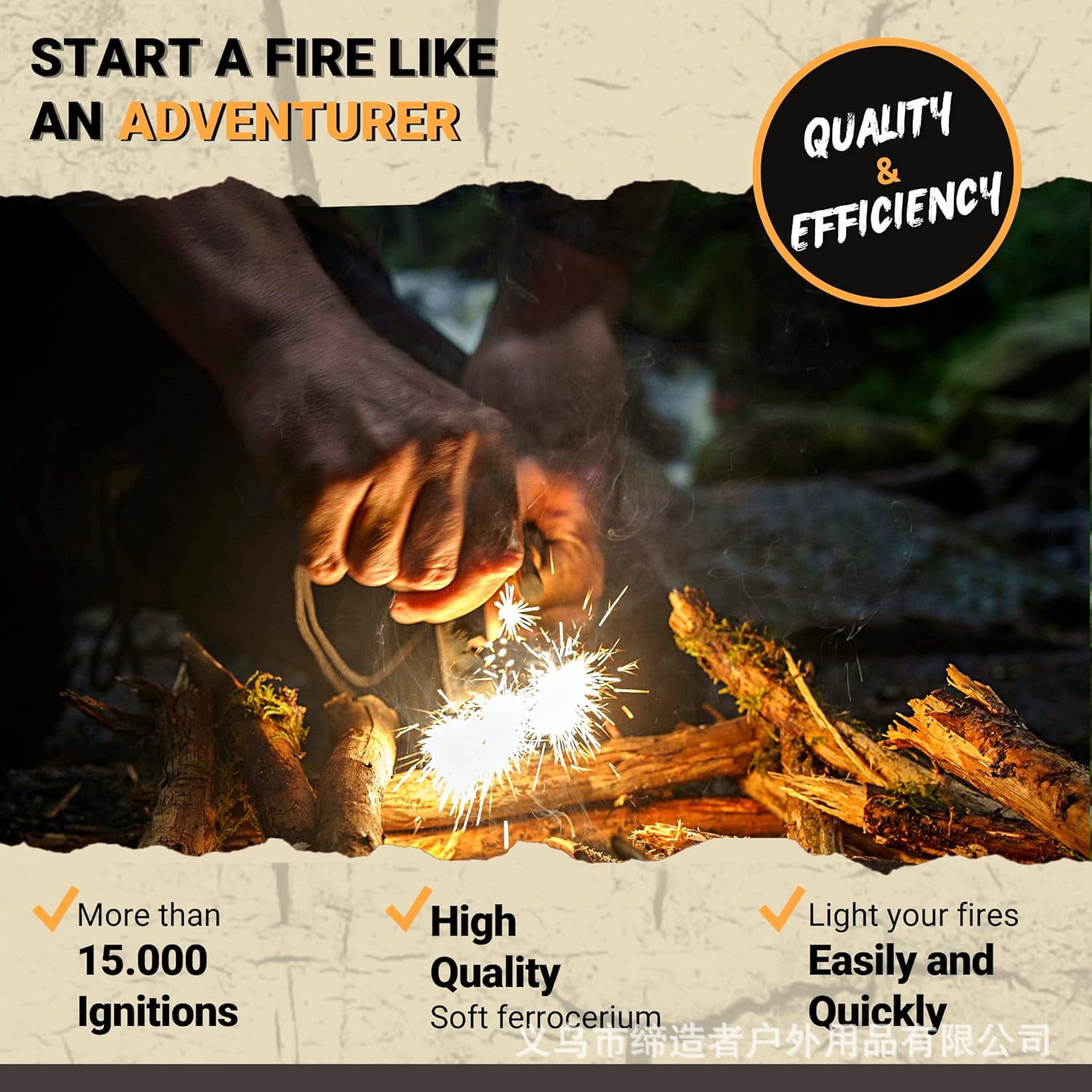 Portable Outdoor Flint and Ste - Magnesium Fire Starter reseña y precio