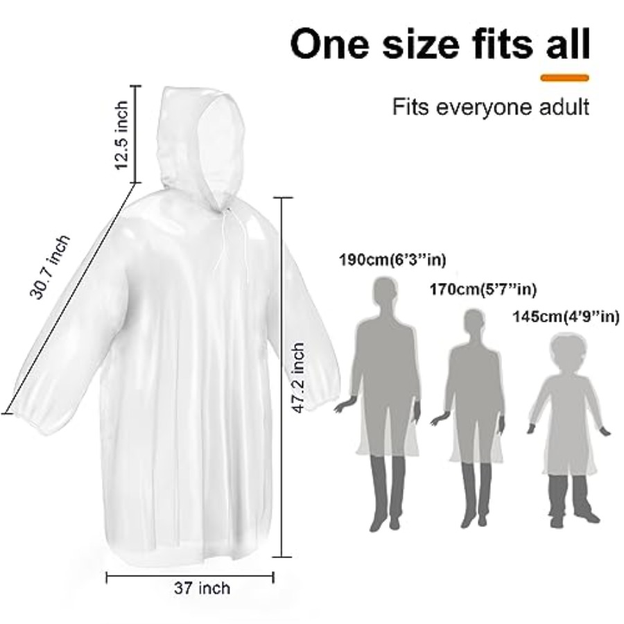 Disposable Rain Ponchos for Ad - Emergency Poncho Rain reseña y precio