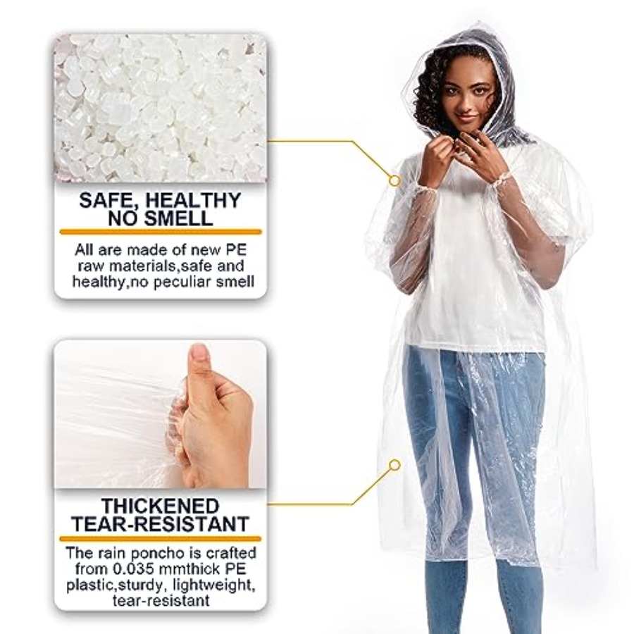Disposable Rain Ponchos for Ad - Emergency Poncho Rain reseña y precio