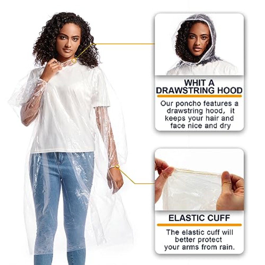 Disposable Rain Ponchos for Ad - Emergency Poncho Rain reseña y precio