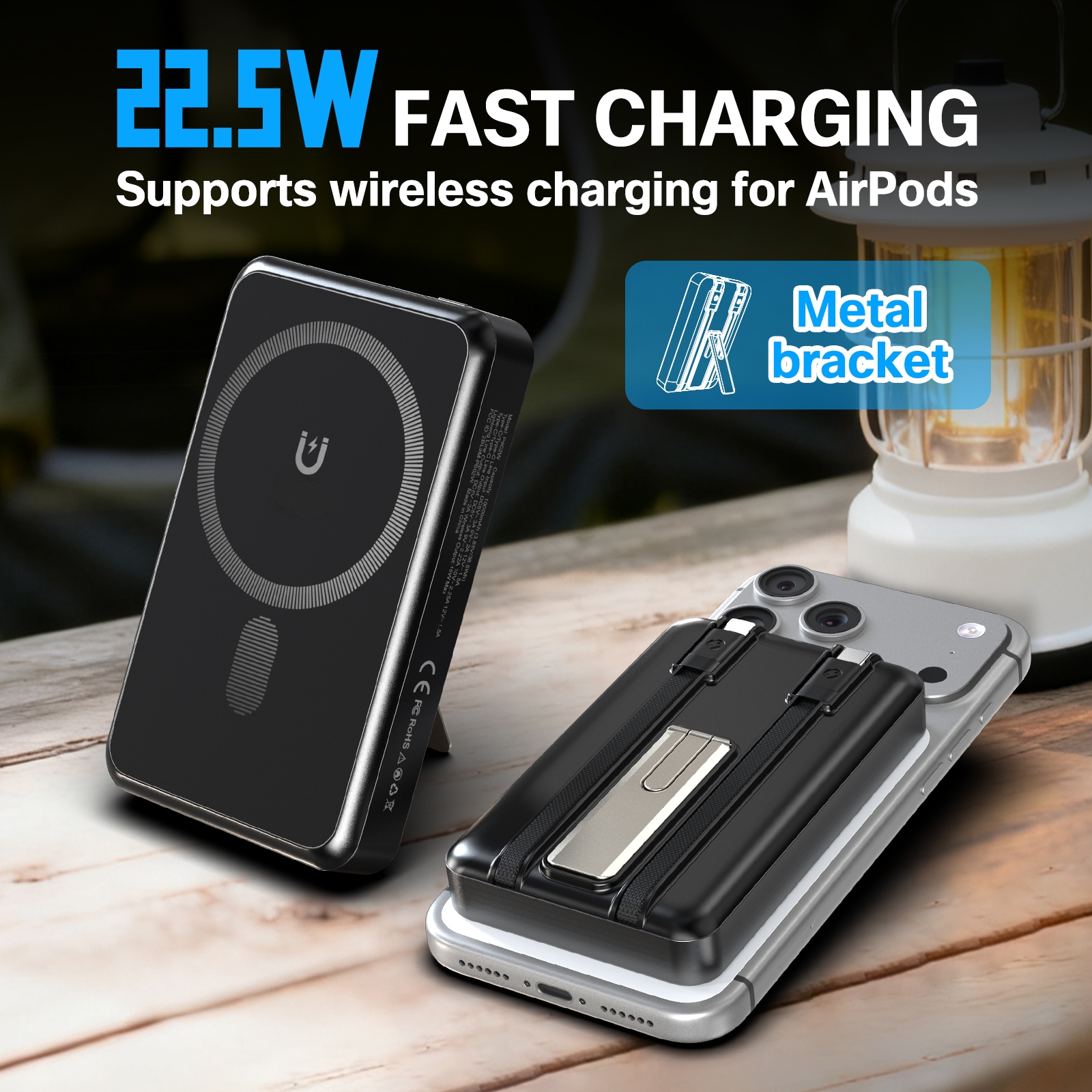 10000mAh Magnetic Wireless Pow - Solar Emergency Charger reseña y precio