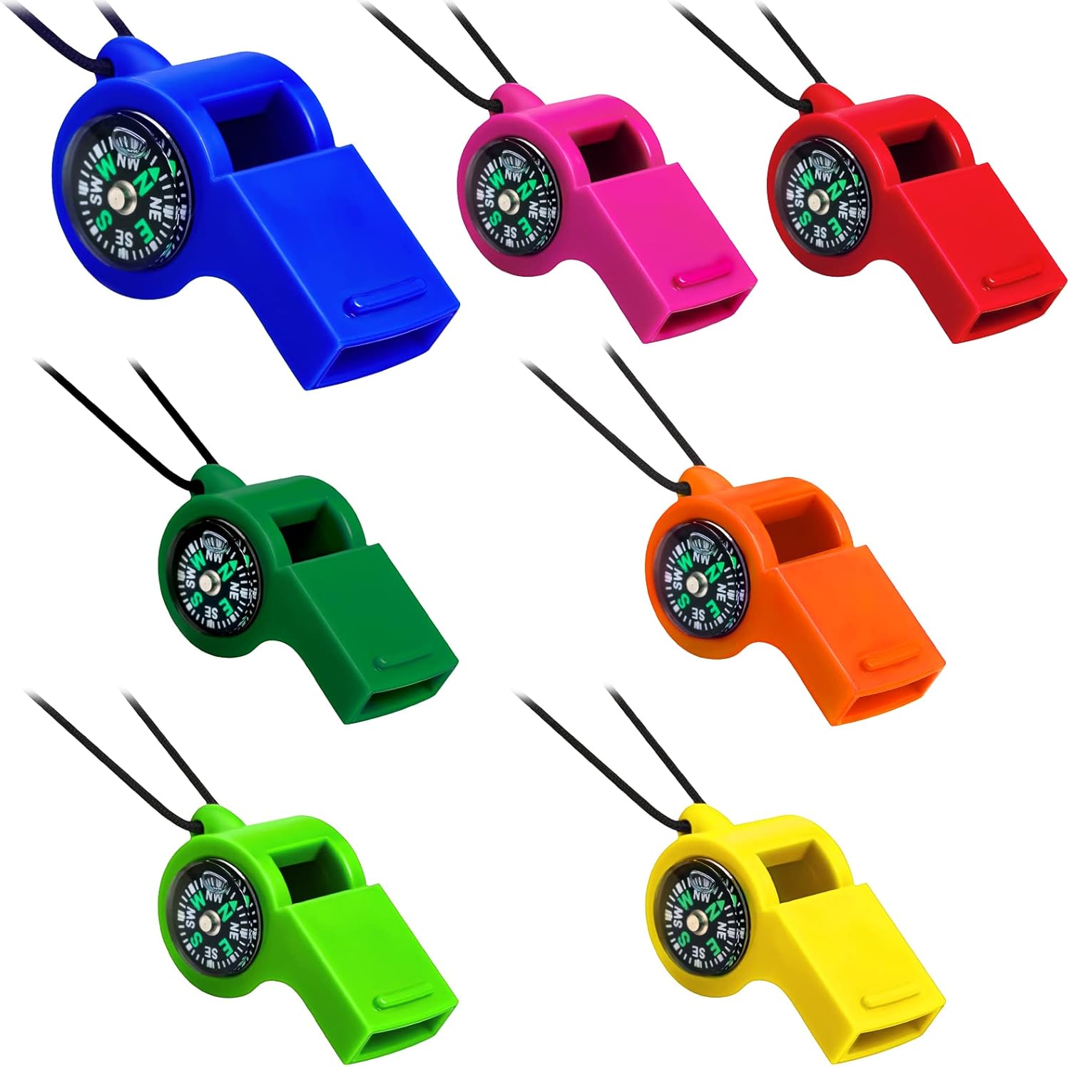 7 Pack 2-in-1 Whistle Compass  - Emergency Whistle Loud reseña y precio