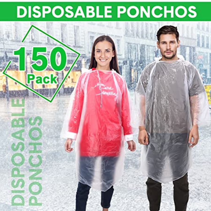 150 Pcs Disposable Rain Poncho - Emergency Poncho Rain reseña y precio