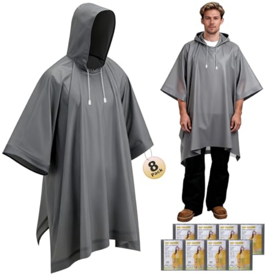 8 Pack Hooded Rain Ponchos for - Emergency Poncho Rain reseña y precio