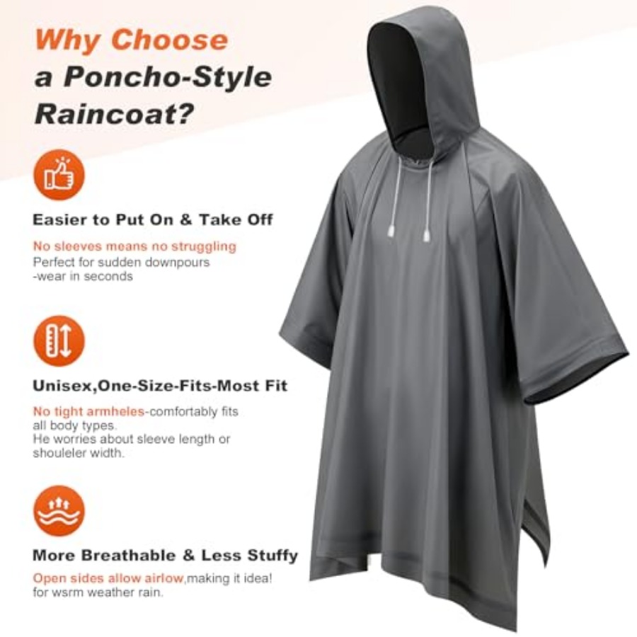 8 Pack Hooded Rain Ponchos for - Emergency Poncho Rain reseña y precio
