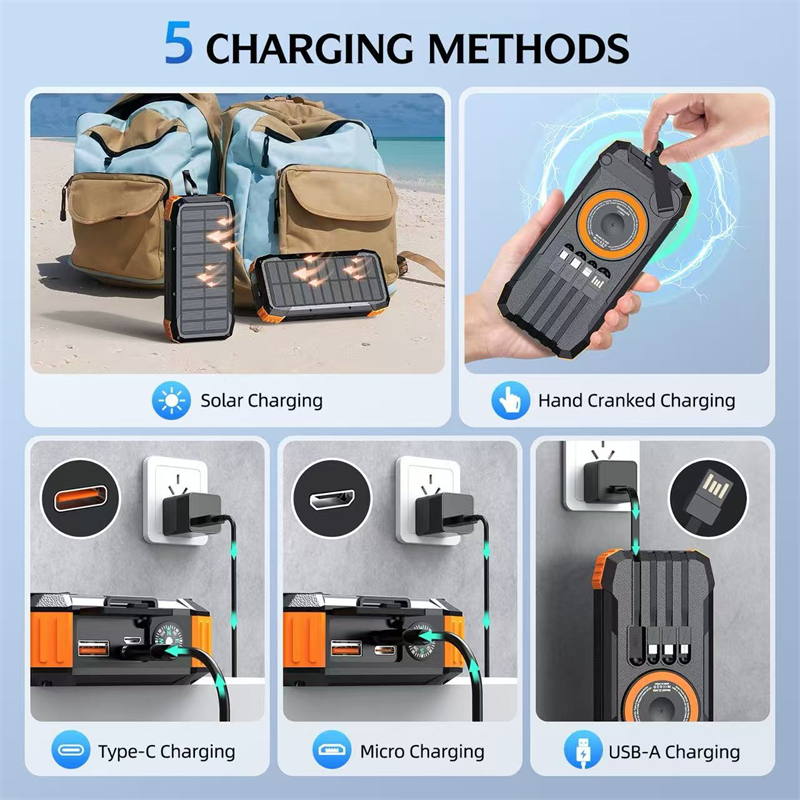 20000mAh Hand Crank Solar Powe - Solar Emergency Charger reseña y precio