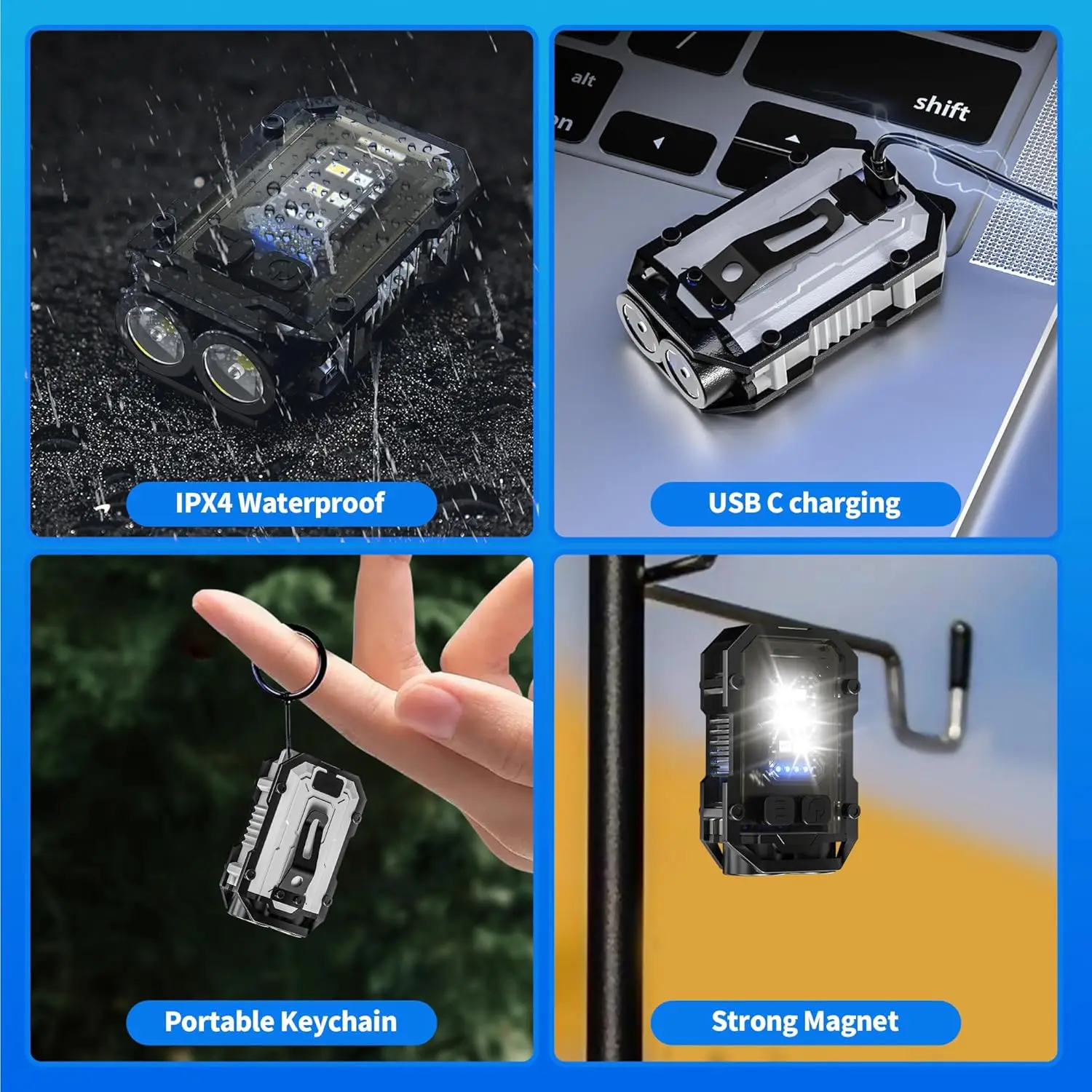 Mini COB Keychain Flashlight,C - Fishing Kit Compact reseña y precio