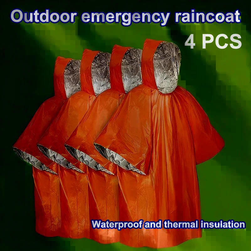 4PCS Emergency Survival Rain H - Survival Blanket Reflective reseña y precio