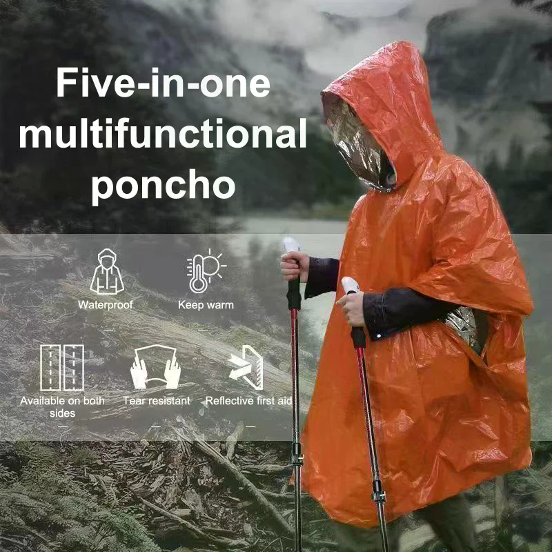 4PCS Emergency Survival Rain H - Survival Blanket Reflective reseña y precio