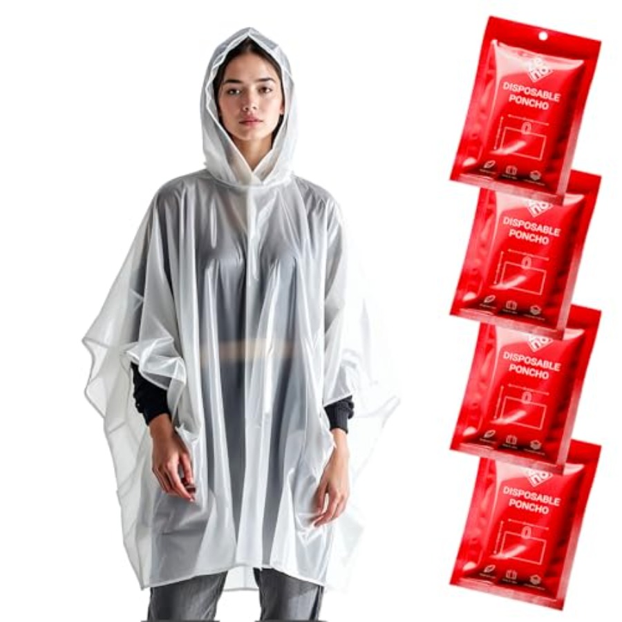 Disposable Rain Ponchos for Ad - Emergency Poncho Rain reseña y precio