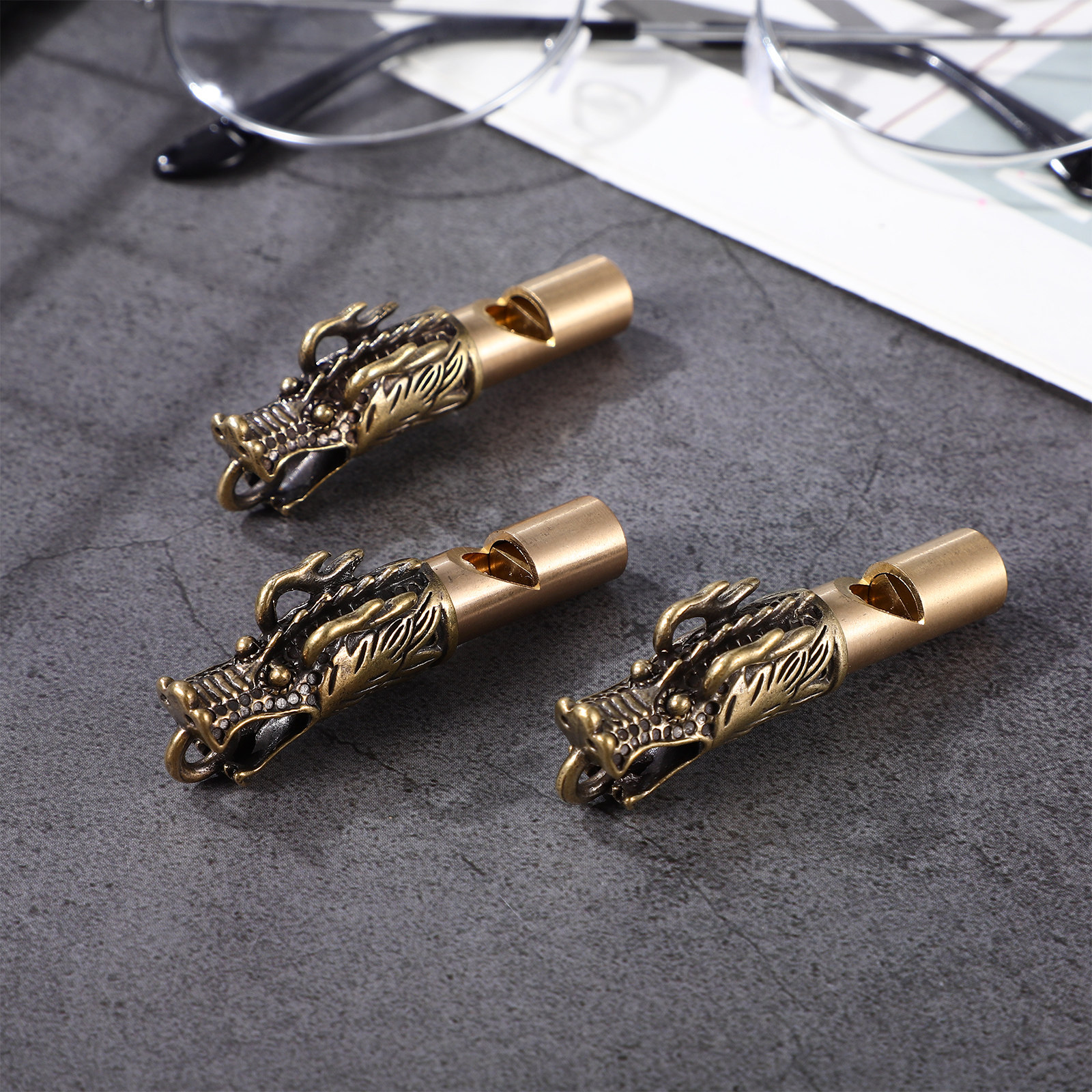 3Pcs Chinese Dragon Brass Whis - Emergency Whistle Loud reseña y precio