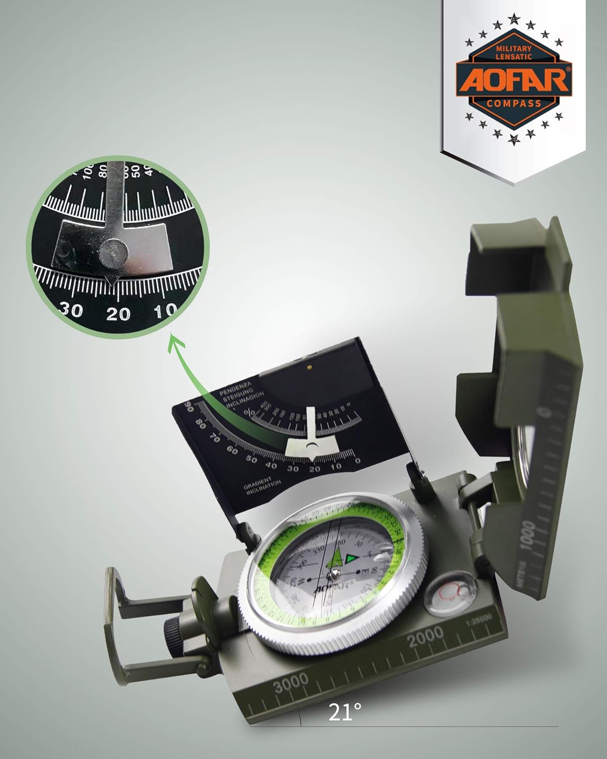 Military Compass for Hiking, L - Compass Lensatic reseña y precio