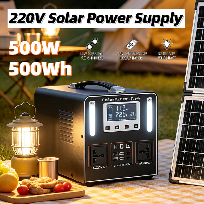 500W AC 220V Portable Power St - Solar Emergency Charger reseña y precio