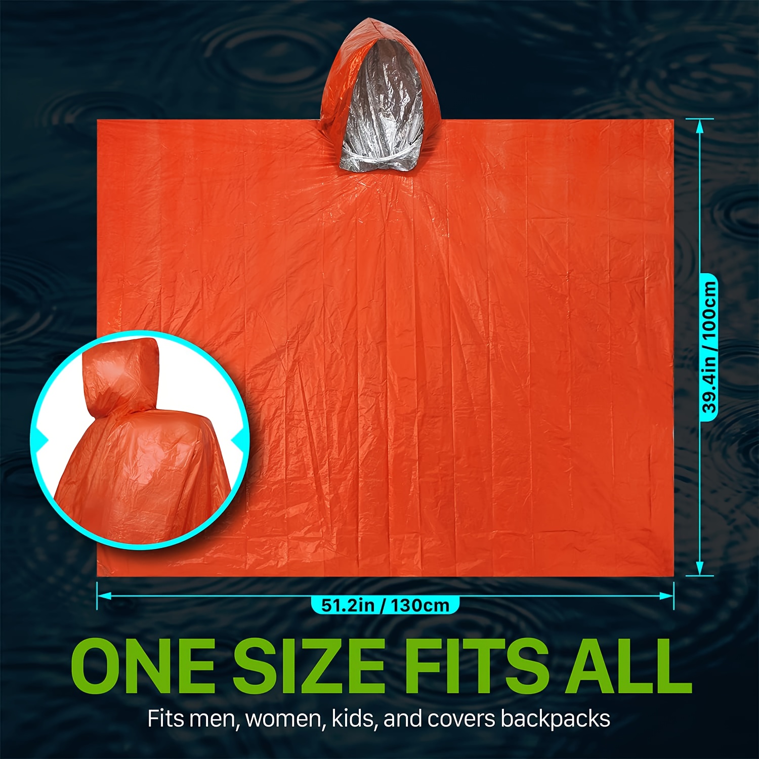 Emergency Survival Rain Poncho - Survival Blanket Reflective reseña y precio