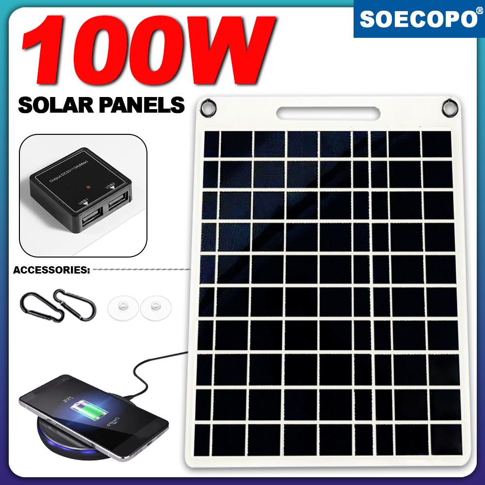 100W Waterproof Solar Panel Po - Solar Emergency Charger reseña y precio