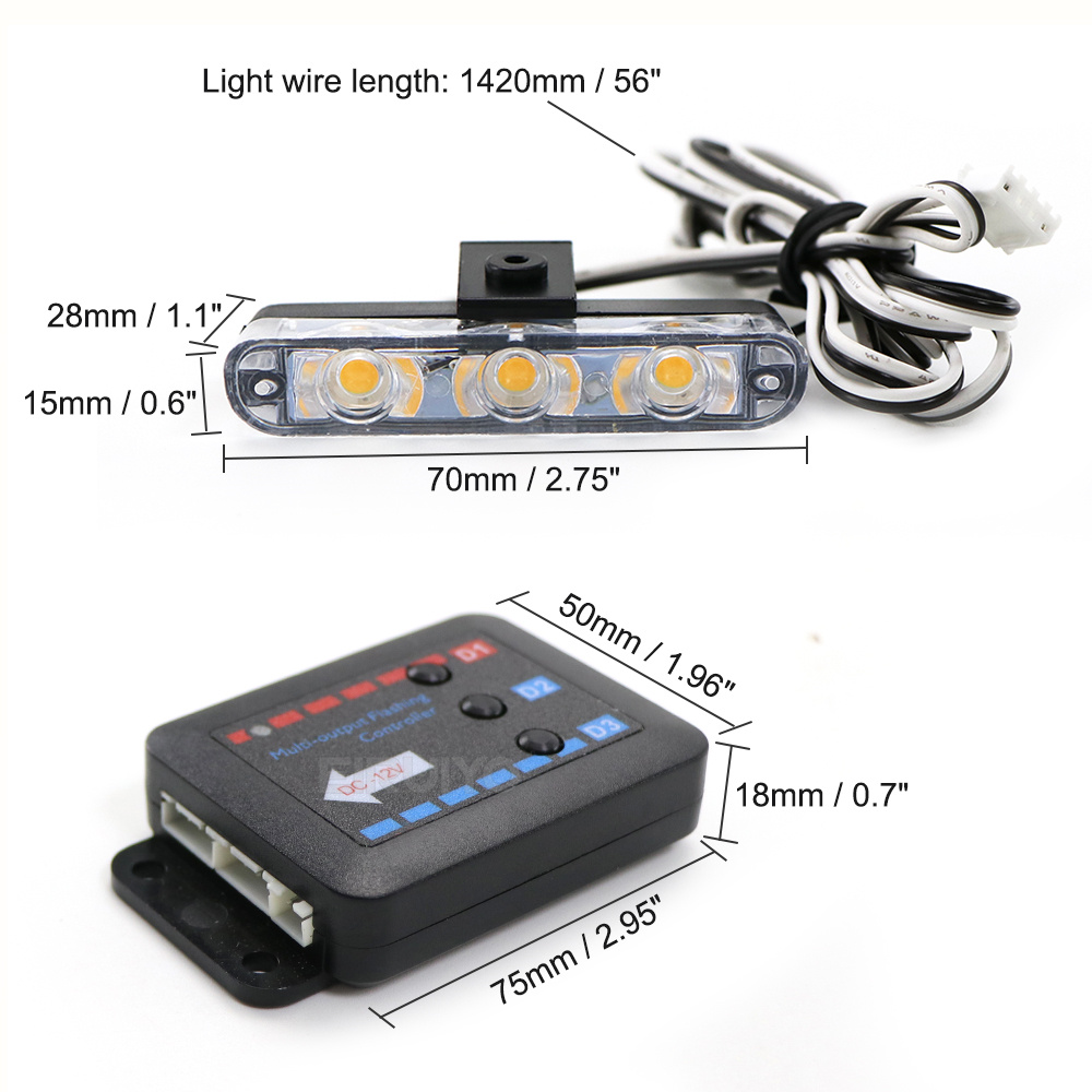 4x 3 LED Grill Car LED Strobe  - Sos Light Strobe reseña y precio